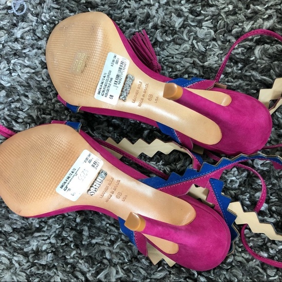 Nwt! Schutz Lisana heels. Fuschia & blue stiletto. - Picture 6 of 8